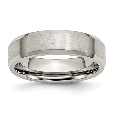 6mm Brushed and Polished Band Titanium Beveled Edge TB9_CH by Chisel, MPN: TB9_CH, 883957739403