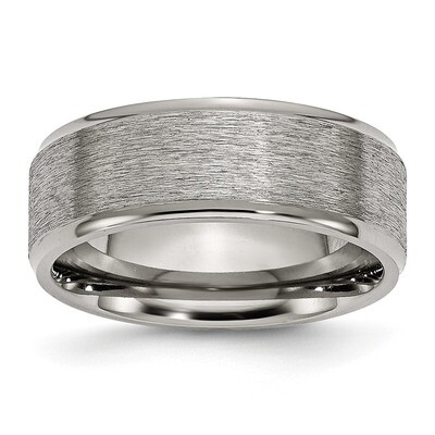 8mm Brushed and Polished Band Titanium Ridged Edge TB42_CH by Chisel, MPN: TB42_CH, 883957814414