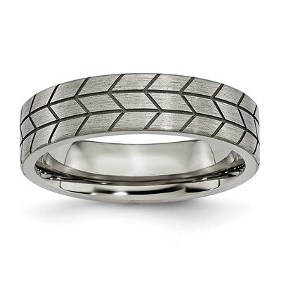 Flat Tread Design 6mm Brushed Band Titanium TB72-11