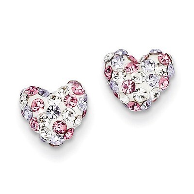 Multicolored Crystal 8mm Heart Post Earrings 14k Gold YE1614, MPN: YE1614, 886774761862