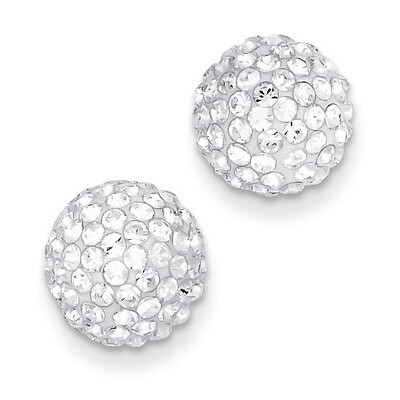 10mm Disco Ball Crystal Stud Earrings 14k Gold YE1449, MPN: YE1449, 716838189106