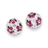 Crystal Pink Flowers 8mm Post Earrings 14k Gold YE1622, MPN: YE1622, 886774761930