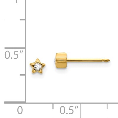 Star with Crystal Earrings 24k Gold-plated 24E, MPN: 24E,