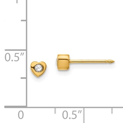 Heart with Crystal Earrings 24k Gold-plated 25E, MPN: 25E,
