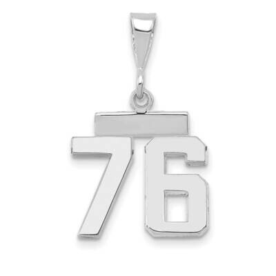 Number 76 Charm 14k White Gold Polished Small WSP76, MPN: WSP76, 196904074688