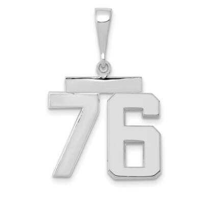 Number 76 Charm 14k White Gold Polished Medium WMP76, MPN: WMP76, 196904075548