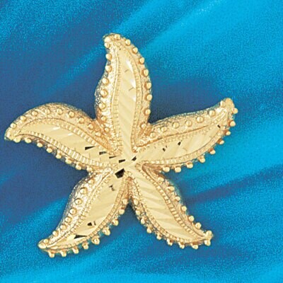 Dazzlers Jewelry Starfish Slide Pendant Necklace Charm Bracelet in Yellow, White or Rose Gold 76, M…