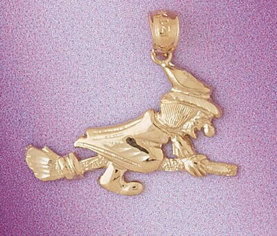 Dazzlers Jewelry Wicked Witch Pendant Necklace Charm Bracelet in Yellow, White or Rose Gold 5599, M…