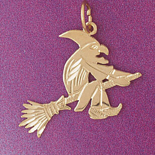 Dazzlers Jewelry Wicked Witch Pendant Necklace Charm Bracelet in Yellow, White or Rose Gold 5600, M…