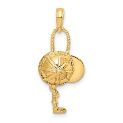 Jockey Helmet Crop Charm 14k Gold 2-D K7339, MPN: K7339, 637218185030