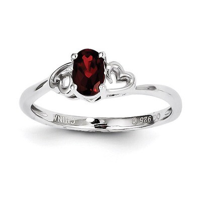 Garnet January Ring Sterling Silver QBR15JAN, MPN: QBR15JAN, 883957353715