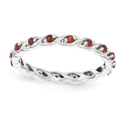 Garnet Ring - Sterling Silver QSK1470, MPN: QSK1470, 886774203645