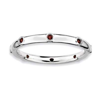 Garnet Ring - Sterling Silver QSK374, MPN: QSK374, 883957125954