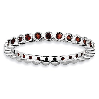 Garnet Ring - Sterling Silver QSK362, MPN: QSK362, 883957125190