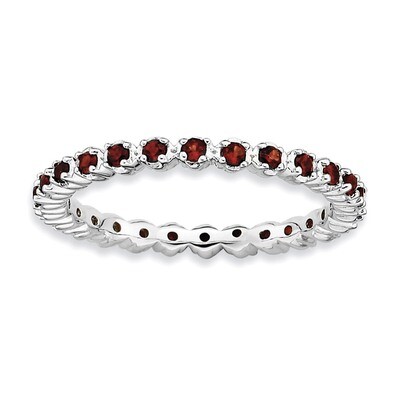 Garnet Ring - Sterling Silver QSK350, MPN: QSK350, 886774000572