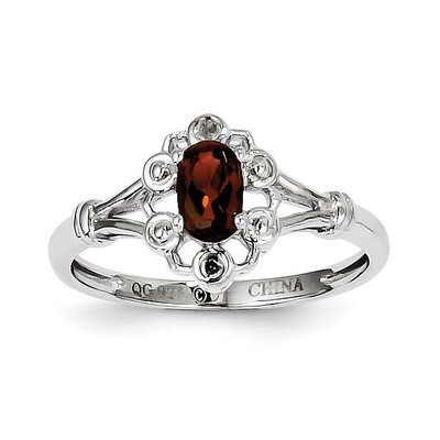 Garnet &amp; Diamond January Ring Sterling Silver QBR22JAN, MPN: QBR22JAN, 883957397399