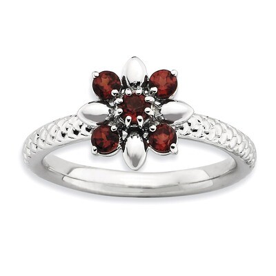 Garnet Ring - Sterling Silver QSK795, MPN: QSK795, 886774225883