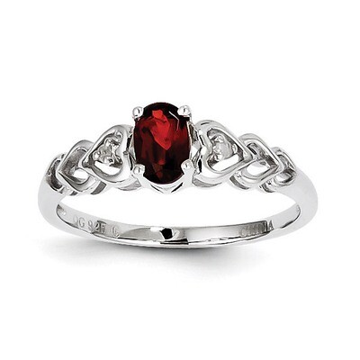 Garnet &amp; Diamond January Ring Sterling Silver QBR23JAN, MPN: QBR23JAN, 883957354613