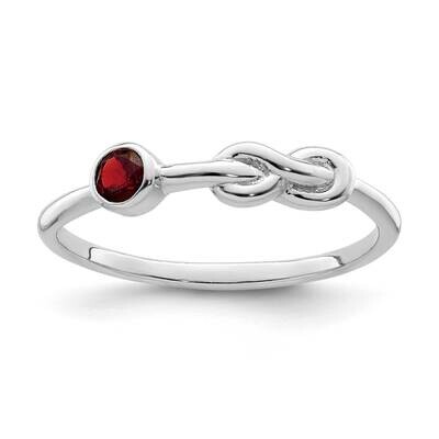 Infinity Garnet Ring Sterling Silver Rhodium-Plated Polished QBR34JAN, MPN: QBR34JAN,