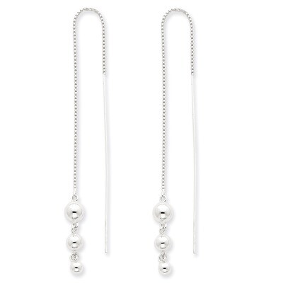 Ball Threader Earrings Sterling Silver QE3878, MPN: QE3878, 886774112763