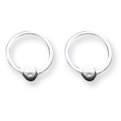 Ball Hoop Earrings Sterling Silver QE1855, MPN: QE1855, 883957923147