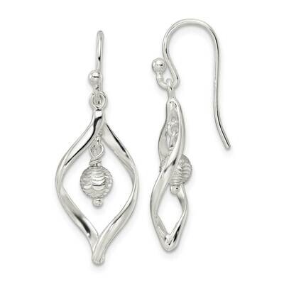 Diamond-Cut Twist with Ball Center Dangle Earrings Sterling Silver QE16061, MPN: QE16061, 196904150…