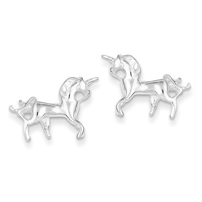 Unicorn Mini Earrings Sterling Silver QE687, MPN: QE687, 886774113906