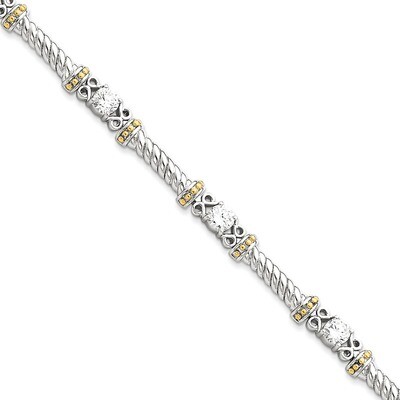 Vermeil Diamond Bracelet Sterling Silver QX362CZ, MPN: QX362CZ, 191101285905
