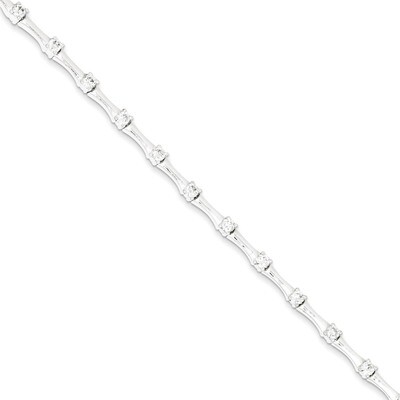 Diamond Fancy Polished Bracelet Sterling Silver QX769CZ, MPN: QX769CZ, 883957516707