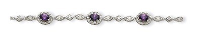 Purple and Clear Diamond Bracelet Sterling Silver QX433CZ, MPN: QX433CZ, 191101286032