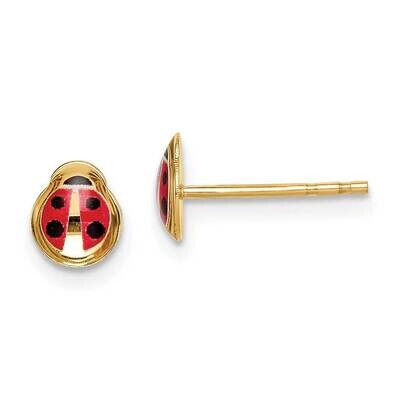 Enamel Ladybug Post Earrings 14k Gold GK1045 by Madi K, MPN: GK1045, 886774123363