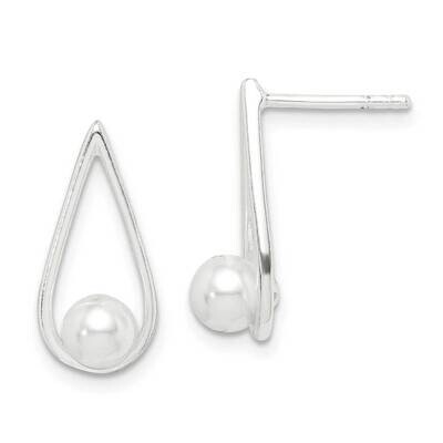 Glass Pearl Earrings Sterling Silver QE14572, MPN: QE14572, 886774093796