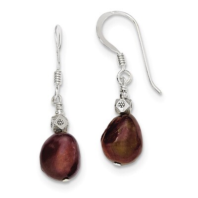 Brown Cultured Pearl Earrings Sterling Silver QE6180, MPN: QE6180, 191101189715