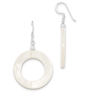 White Mother of Pearl Earrings Sterling Silver QE5931, MPN: QE5931, 191101189524