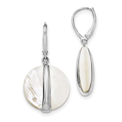 Mother of Pearl Leverback Earrings Sterling Silver Rhodium-plated QE12873, MPN: QE12873, 1911012995…