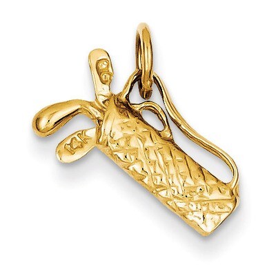 Golf Bag Charm 14k Gold A7107, MPN: A7107, 883957897561