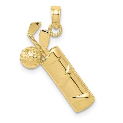 Golf Bag Charm 10k Gold Polished 10K4963, MPN: 10K4963,