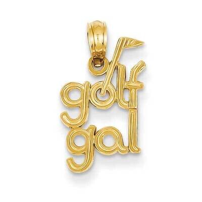 Golf Gal Pendant 14k Gold Solid Polished D1437, MPN: D1437, 637218019625