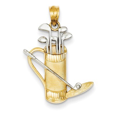 Golf Bag Pendant 14k Gold K3551, MPN: K3551, 886774072562