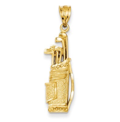 Golf Bag Charm 14k Gold C718, MPN: C718, 886774091259