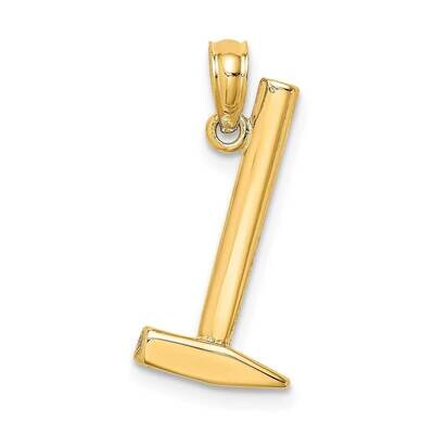 Hammer Charm 14k Gold 3-D K7218, MPN: K7218, 637218062034