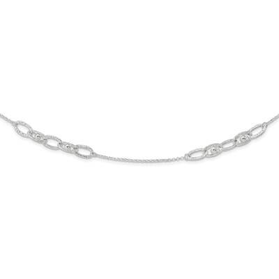 Hammered Oval with Beads Necklace 20 Inch Sterling Silver QG6038-20, MPN: QG6038-20, 191101781605