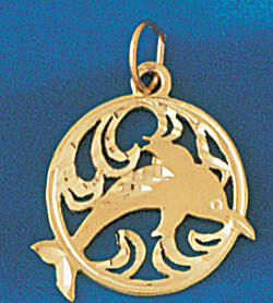 Dazzlers Jewelry Dolphin Pendant Necklace Charm Bracelet in Yellow, White or Rose Gold 483, MPN: DZ…