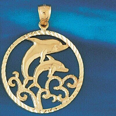 Dazzlers Jewelry Dolphin Pendant Necklace Charm Bracelet in Yellow, White or Rose Gold 485, MPN: DZ…