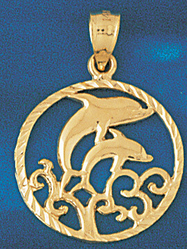Dazzlers Jewelry Dolphin Pendant Necklace Charm Bracelet in Yellow, White or Rose Gold 484, MPN: DZ…