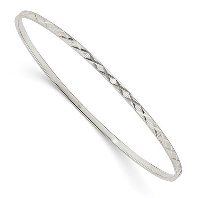 Slip-on Bangle Sterling Silver Diamond Cut QB1086, MPN: QB1086, 886774095387