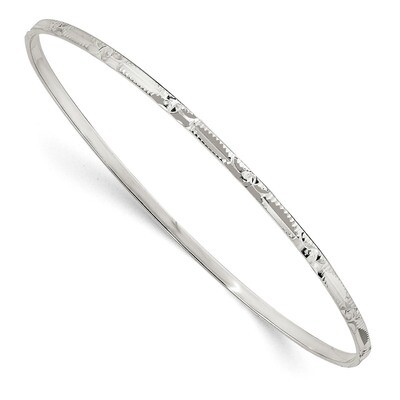 Slip-on Bangle Sterling Silver Diamond Cut QB1085, MPN: QB1085, 886774038056