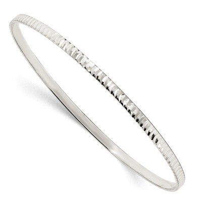 Slip-on Bangle Sterling Silver Diamond Cut QB1083, MPN: QB1083, 191101856204