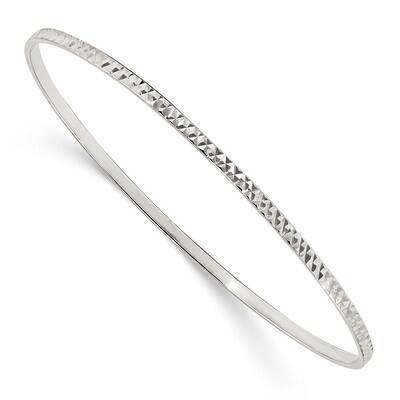 Slip-on Bangle Sterling Silver Diamond Cut QB1087, MPN: QB1087, 886774116136