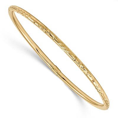 Diamond -cut Slip on Bangle 14k Gold Polished DB611, MPN: DB611, 191101459115